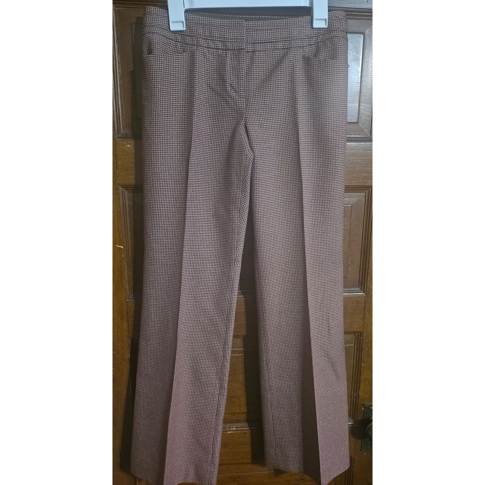 The Limited Brown Microcheck Straight-Leg Trousers